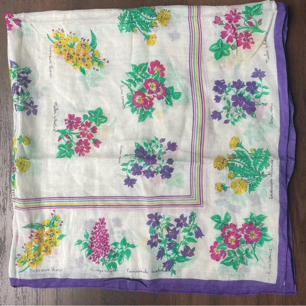 Vintage Floral Botanical Scarf - Picture 4 of 7